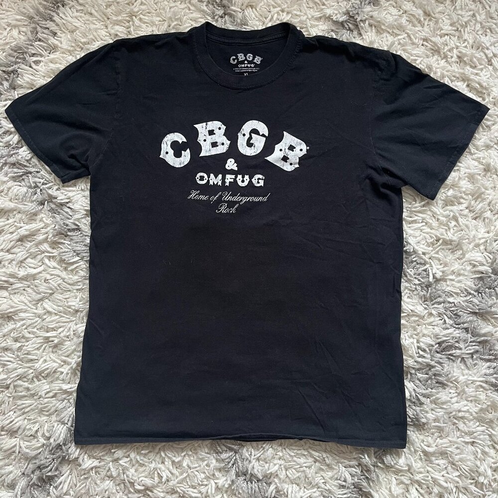 CBGB & OMFUG NYC Club Home Of Underground Rock Concert Shirt XL Black Punk